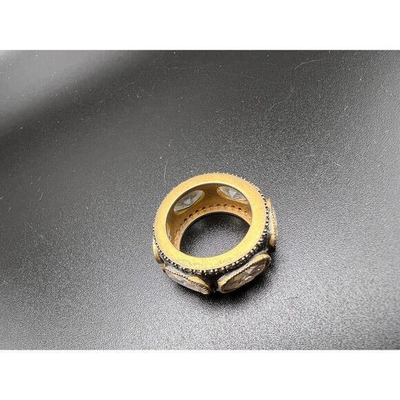 WIDE Band Ring with Crystal Insets - Picture 8 of 8